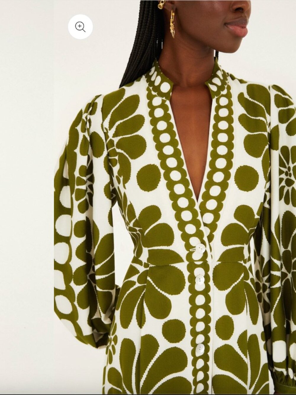 farm rio green palermo buttoned puff sleeve maxi dress - Picture 4 of 4